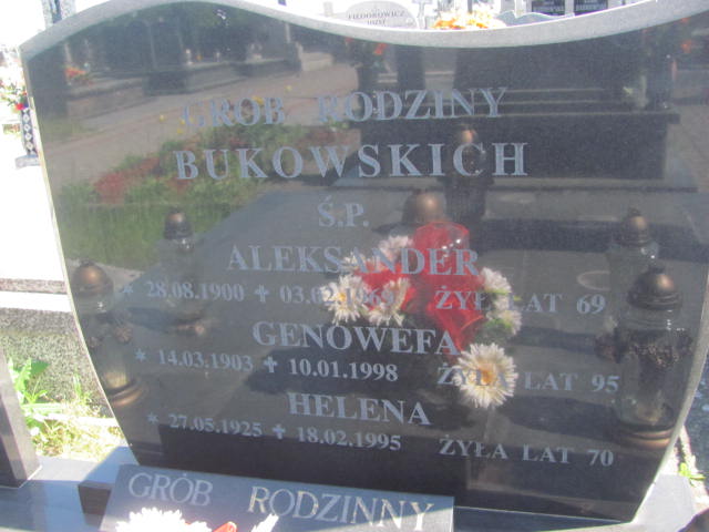 Genowefa Bukowska 1903 Radziłów - Grobonet - Wyszukiwarka osób pochowanych